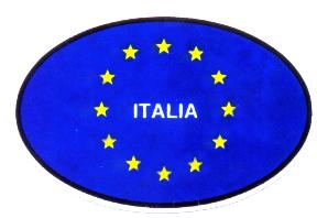 99-08-01-0810 Adesivi Italia Ovale Blu con Scritta e Stelle Gialle CONF.10 Pz.  