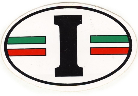 99-08-01-0840 Adesivi Italia Ovale "I" Nera Bordi Tricolore CONF. n.10 Pz