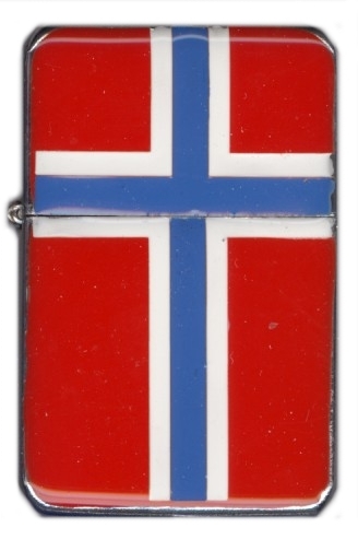 99-05-01-81043 Accendini Benzina Smalto Bandiera Norvegia CONFEZIONI da n.6 Pz.