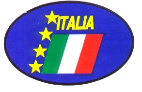 99-08-01-0846 Adesivi Italia Ovale Blu "Bandiera Tric.4 Stelle CONFEZ. n.10 Pz.