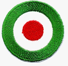 99-06-01-0007 Toppe Italia Tondo Piccolo Cm.3 Verde/B/Rosso CONFEZIONI da 10 Pz.