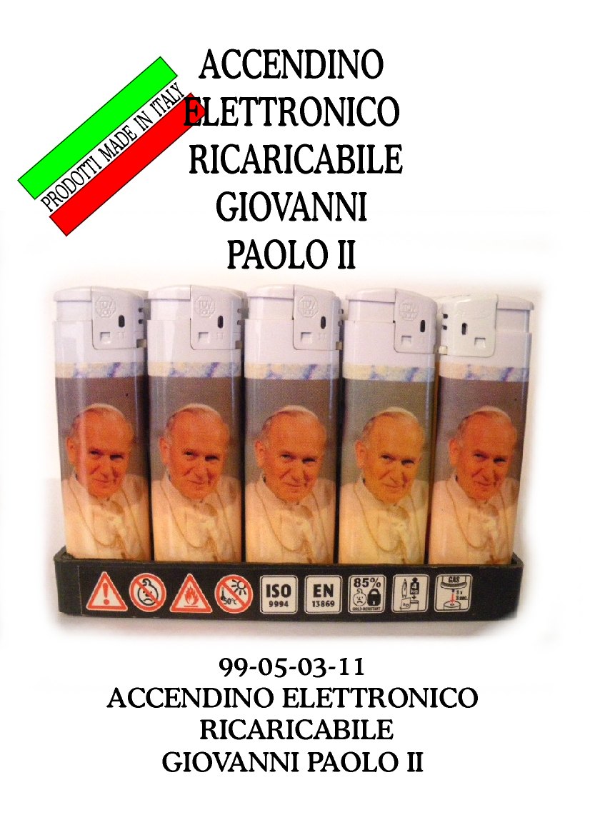 99-05-03-0011 Accendino Roma Gettabile Giovanni Paolo II CONF. da n.50 Pz.