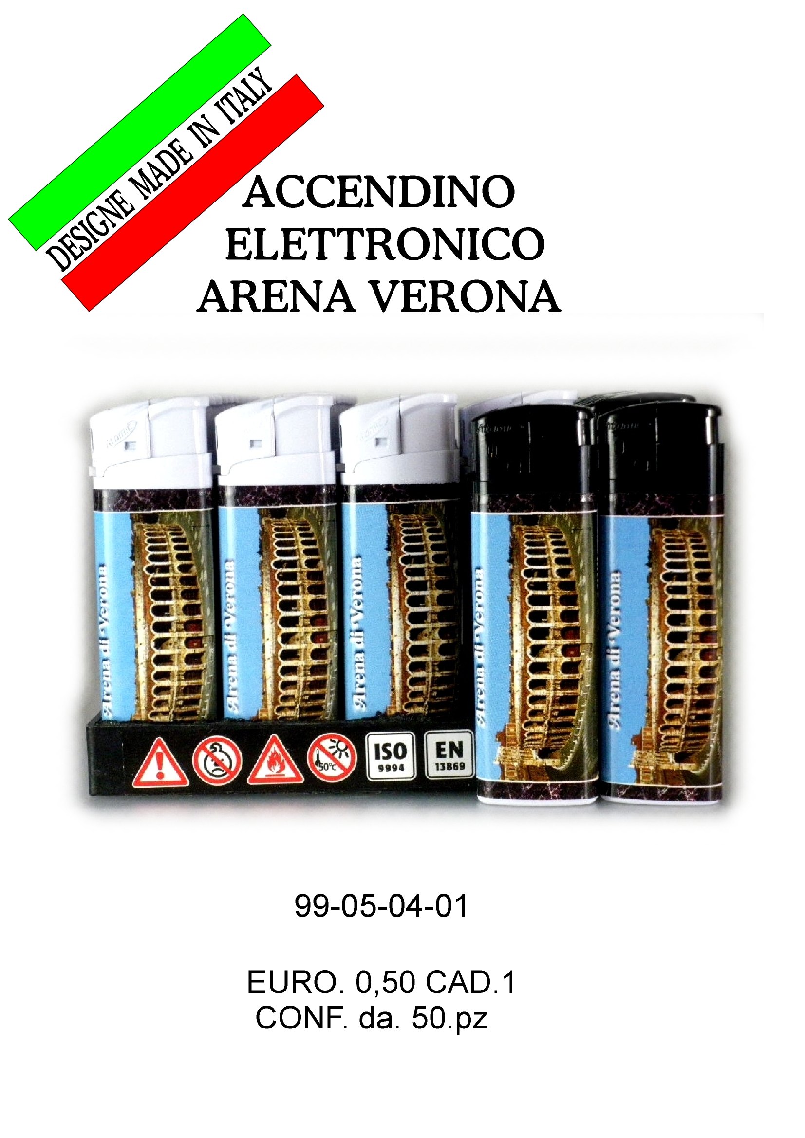 99-05-04-0001 Accendini Verona Gettabili Arena CONFEZIONI da 50 Pz.