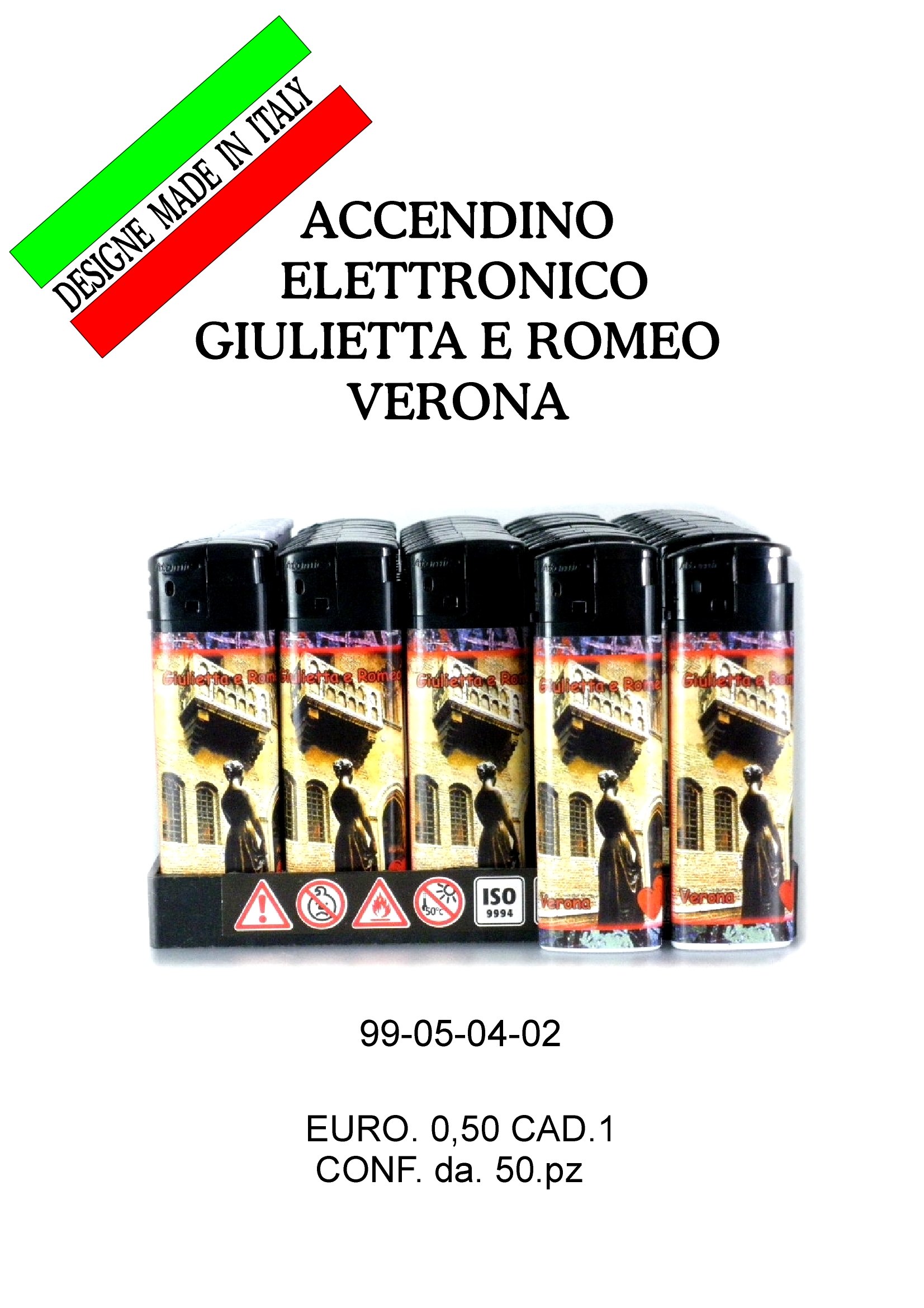 99-05-04-0002 Accendini Verona Gettabili Giulietta CONFEZIONI da 50 Pz.