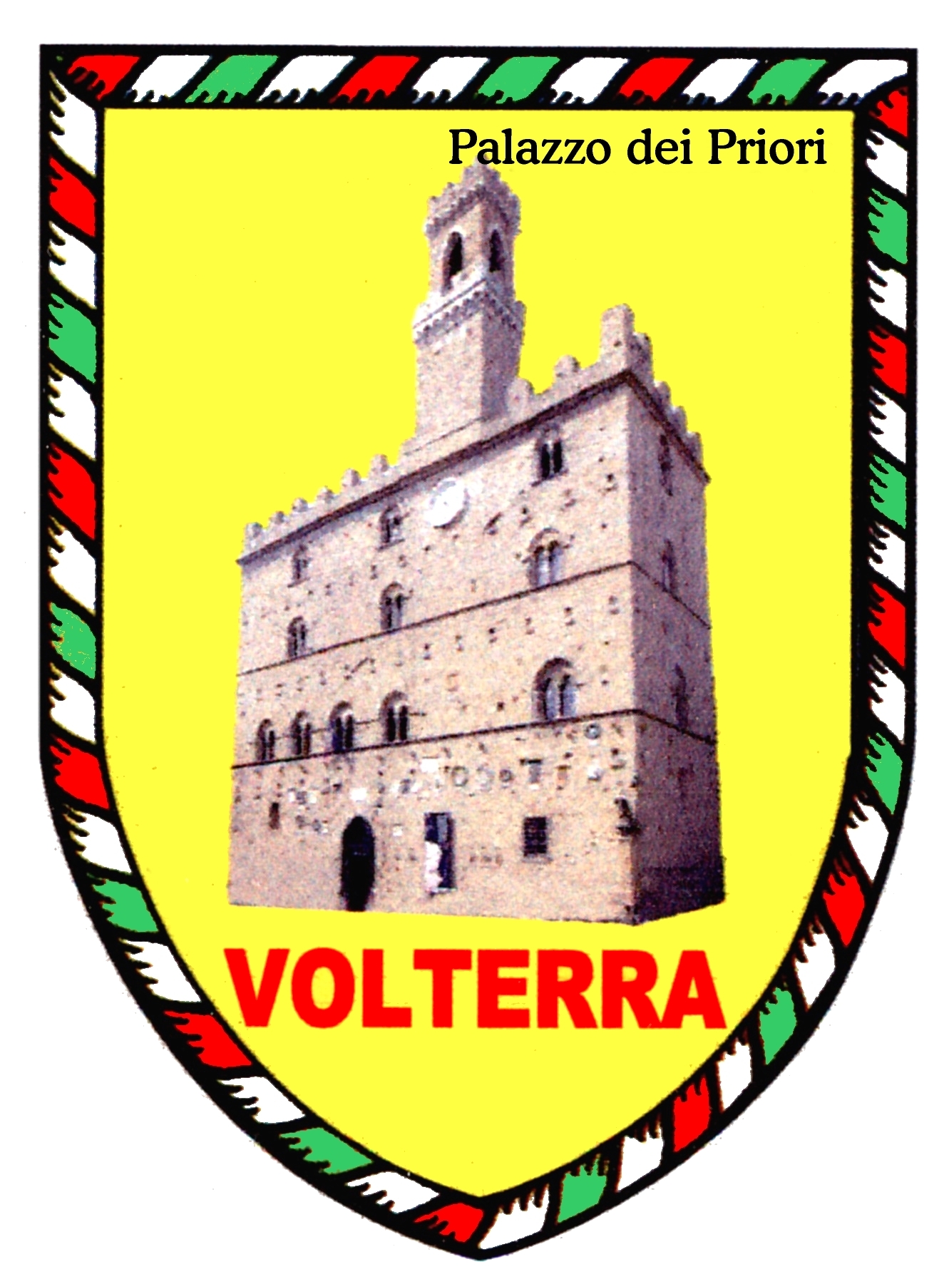 99-08-24-0861 Adesivi Scudo Volterra Palazzo dei Priori CONFEZIONE da 10 Pz.
