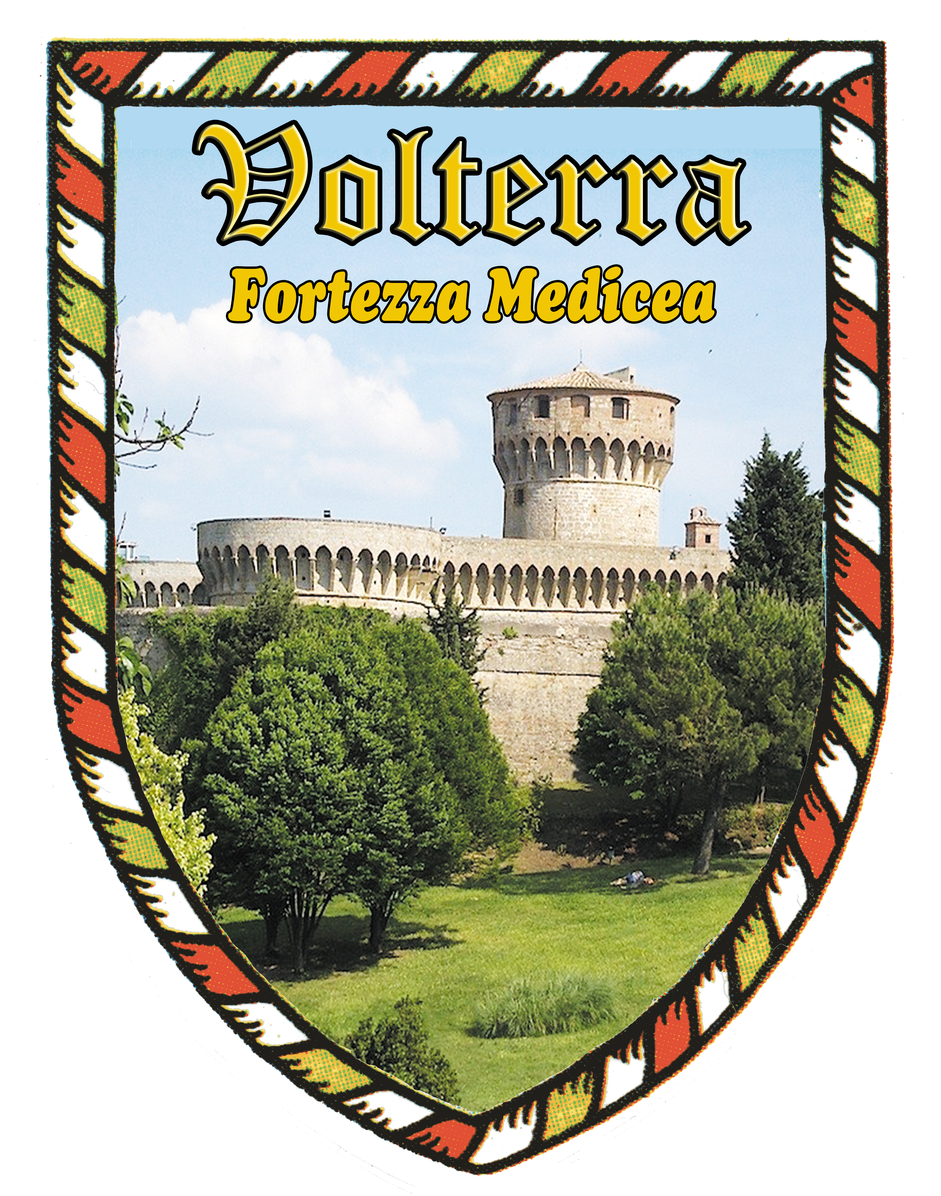 99-08-24-0862 Adesivi Scudo Volterra Fortezza CONFEZIONE da 10 Pz.