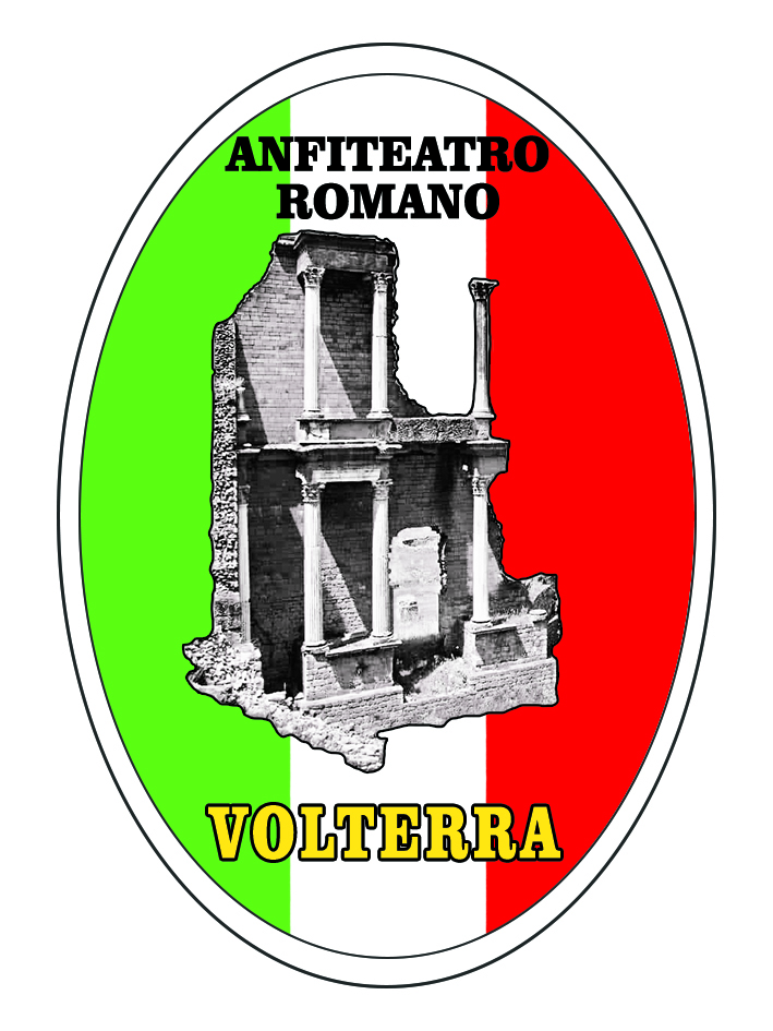 99-08-24-0873 Adesivi Ovale Tricolore Volterra Anfiteatro Romano CONF. da 10 Pz.