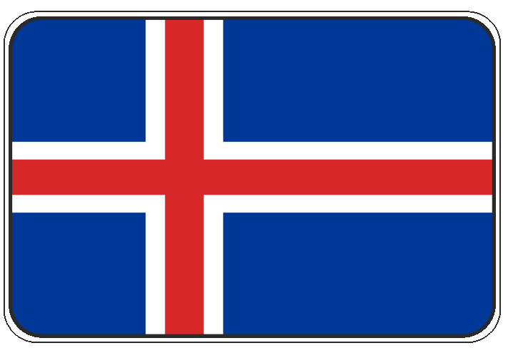 99-08-01-0722 Adesivi Bandiera Islanda CONFEZIONI DA 10 PZ