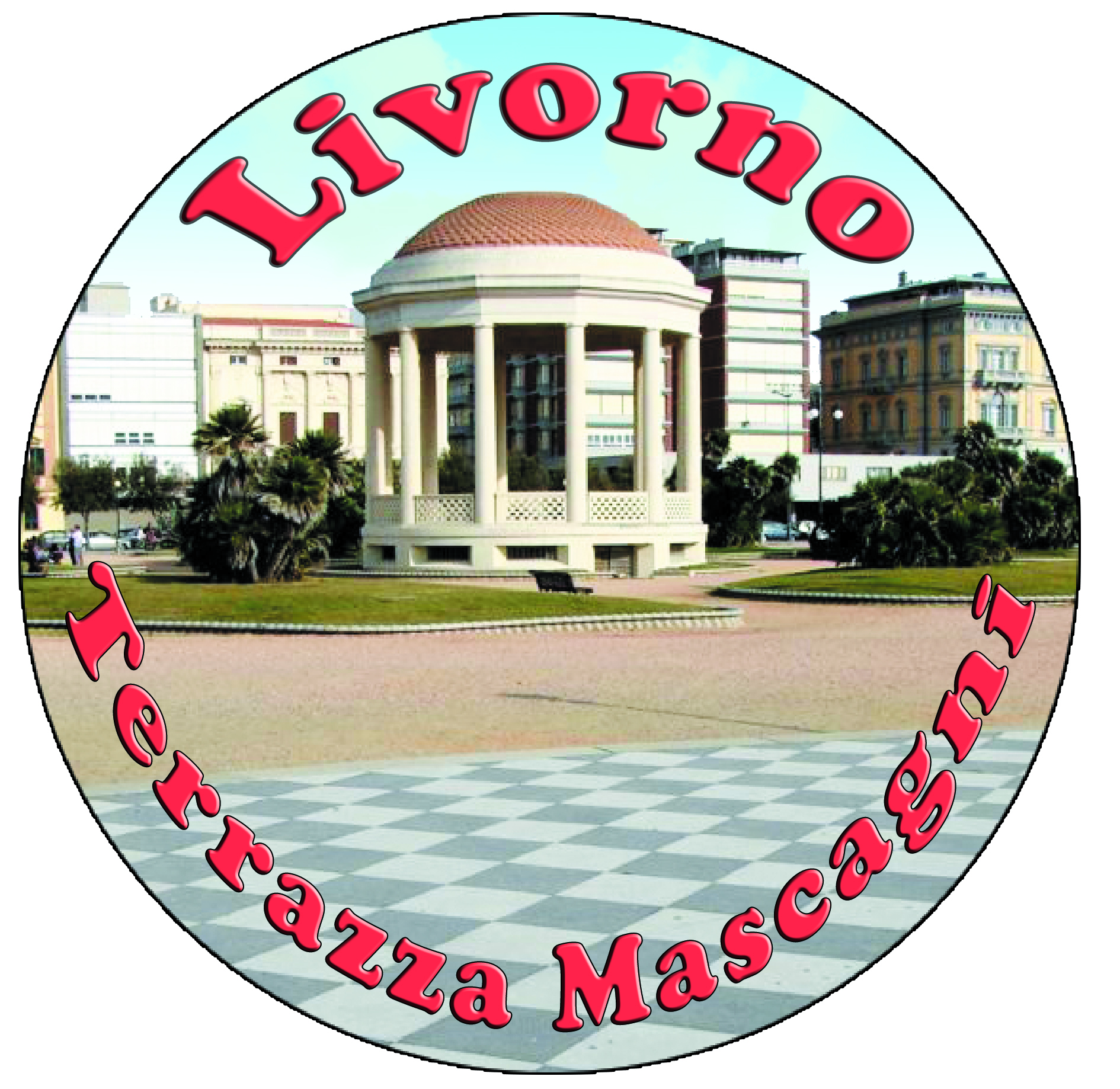 99-08-42-0703 Adesivo Livorno Tondo mm.60 Terrazza Mascagni CONFEZIONE da 10 Pz