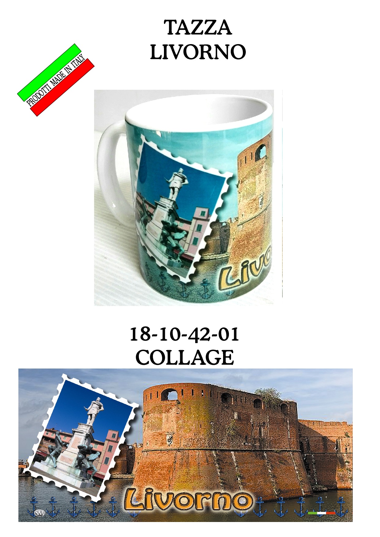 18-10-42-0001 Tazze Livorno Collage CONFEZIONI da n.1 Pz.
