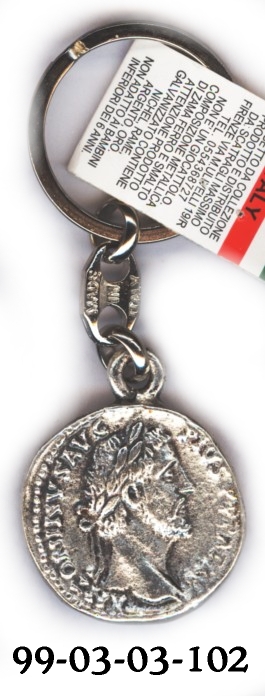 99-01-03-0192 Portachiavi Roma Moneta Antonino Pio Sesterzio CONFEZIONI da 10 Pz