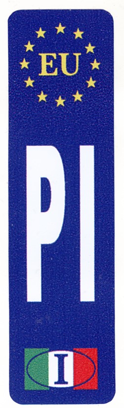 99-08-06-0805 Adesivi Pisa Rettangolare Blu Lungo CONFEZIONI da n.10 Pz.
