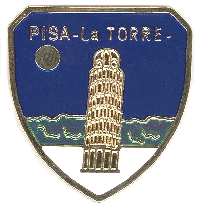 99-02-06-0056 Magneti Pisa Scudo Torre Pisa Notte CONFEZIONI da n.10 Pz.