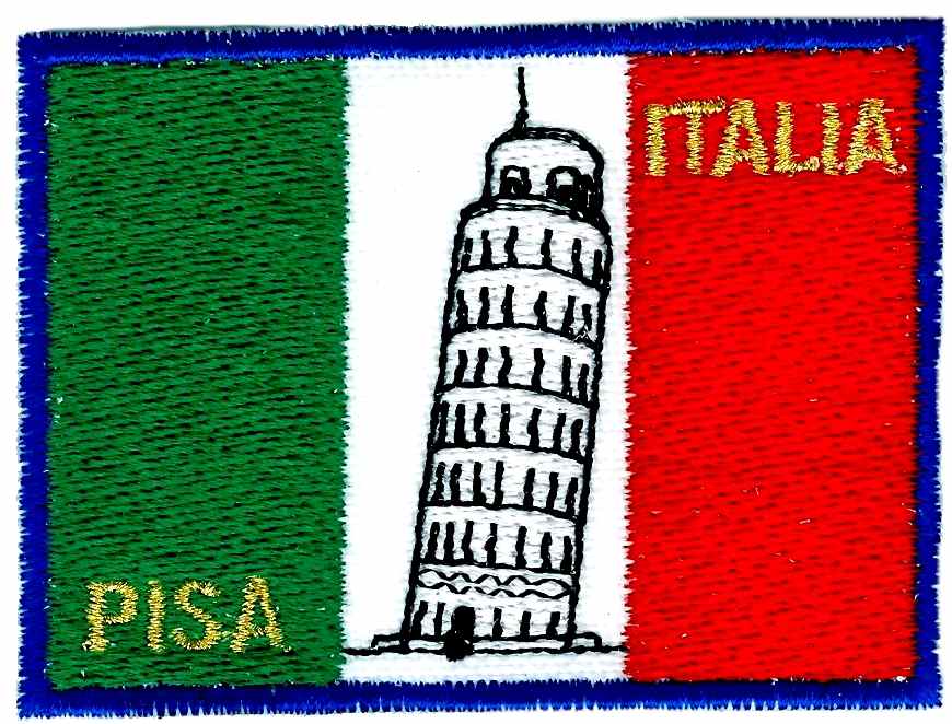 99-06-06-0001 Toppe Pisa Bandiera Italia con Torre CONFEZIONI da 10 Pz.