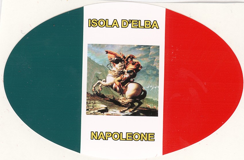 99-08-22-8011 Adesivi Elba Ovali Tricolore Napoleone CONFEZIONI da n.10 Pz.