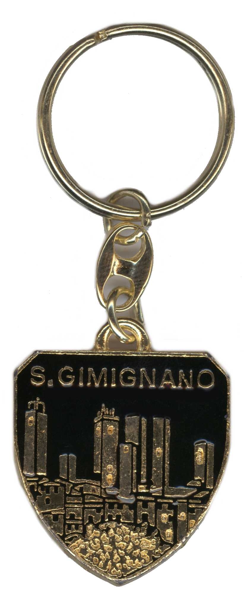 99-01-10-0012 Portachiavi San Gimignano Scudo Nero CONFEZIONI da n.10 Pz.