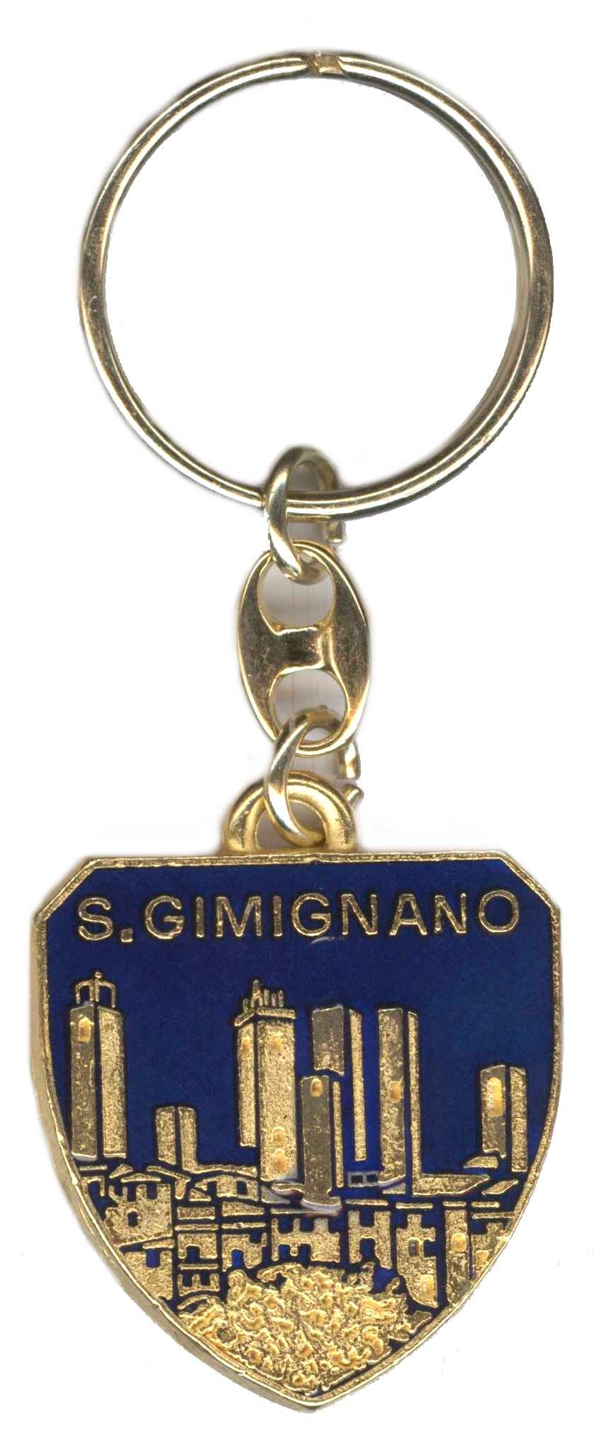 99-01-10-0016 Portachiavi San Gimignano Scudo Blu CONFEZIONI da n.10 Pz.