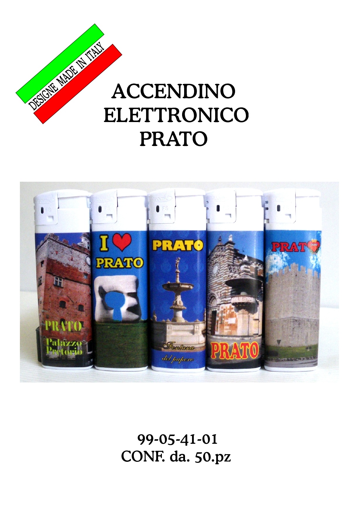 99-05-41-0001 Accendini Prato Gettabili 5 Soggetti Assortiti CONFEZIONI da 50 Pz