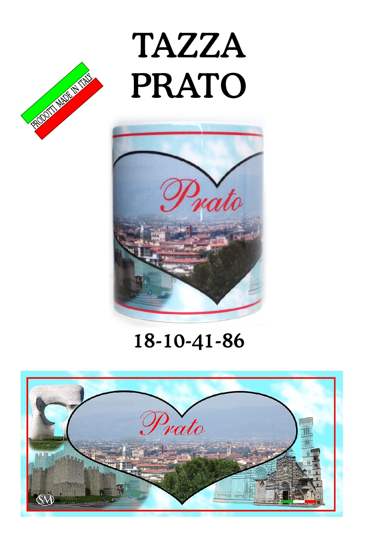 18-10-41-0086 Tazze Prato Cuore Monumenti CONFEZIONI da n. 1 Pz.