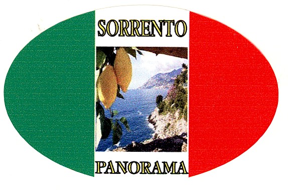 99-08-16-3004 Adesivi Sorrento Ovale Tricolore Panorama CONFEZIONI da n.10 Pz.
