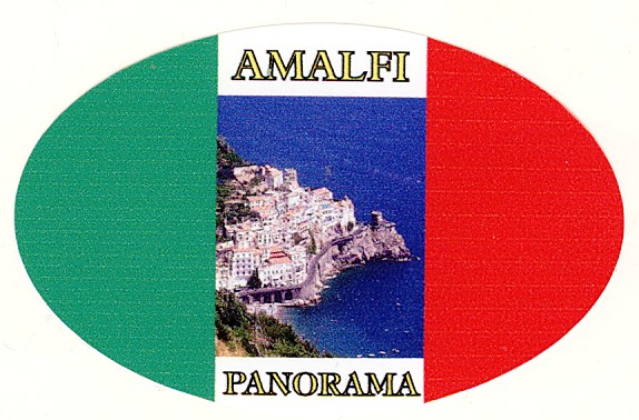 99-08-16-4004 Adesivi Amalfi Ovale Tricolore Panorama CONFEZIONI da n.10 Pz.