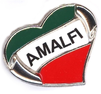 99-02-16-4000 Magneti Amalfi Cuore Pergamena Tricolore CONFEZIONE da10 Pz.