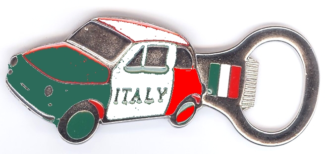 99-12-01-5017 Stappabottiglie Italia Auto Tricolore CONFEZIONI da n.10 Pz.