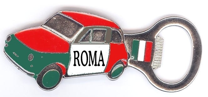 99-12-03-5001 Stappabottiglie Roma Auto Tricolore CONFEZIONI da n.10 Pz.