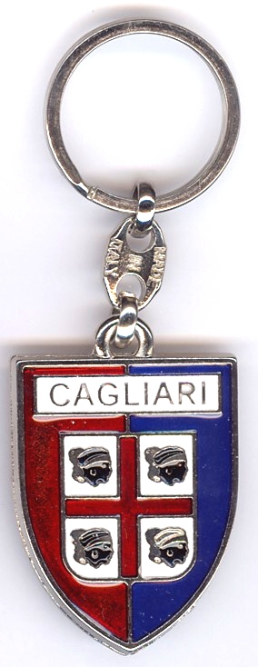 99-01-14-0010 Portachiavi Sardegna Scudo Blu e Rosso Cagliari 4 Mori CONF da 10