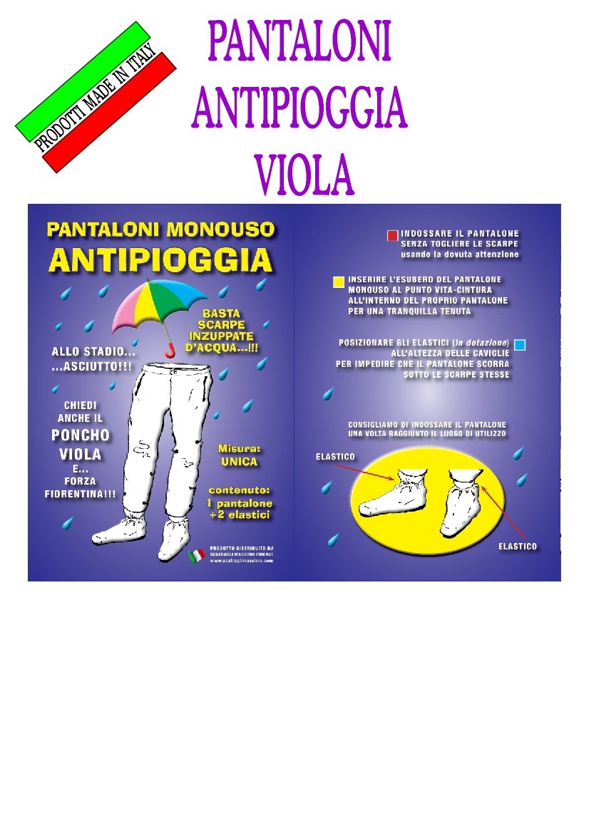 31-23-01-0000 Pantaloni Antipioggia Viola CONFEZIONI da n. 30 Pz.