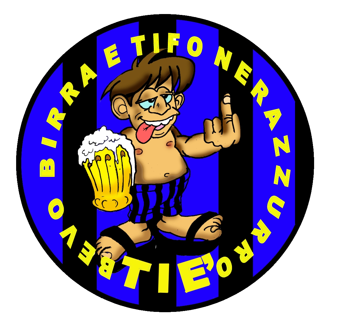 99-08-01-2608 Adesivi Nero Azzurri Bevo Birra e Tifo Nerazzurro CONFEZIONI da 10