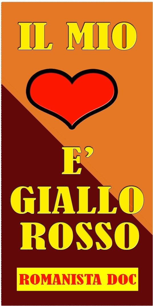 99-08-01-2510 Adesivi Giallo Rossi il mio cuore è giallorosso CONF. da n.10 Pz.