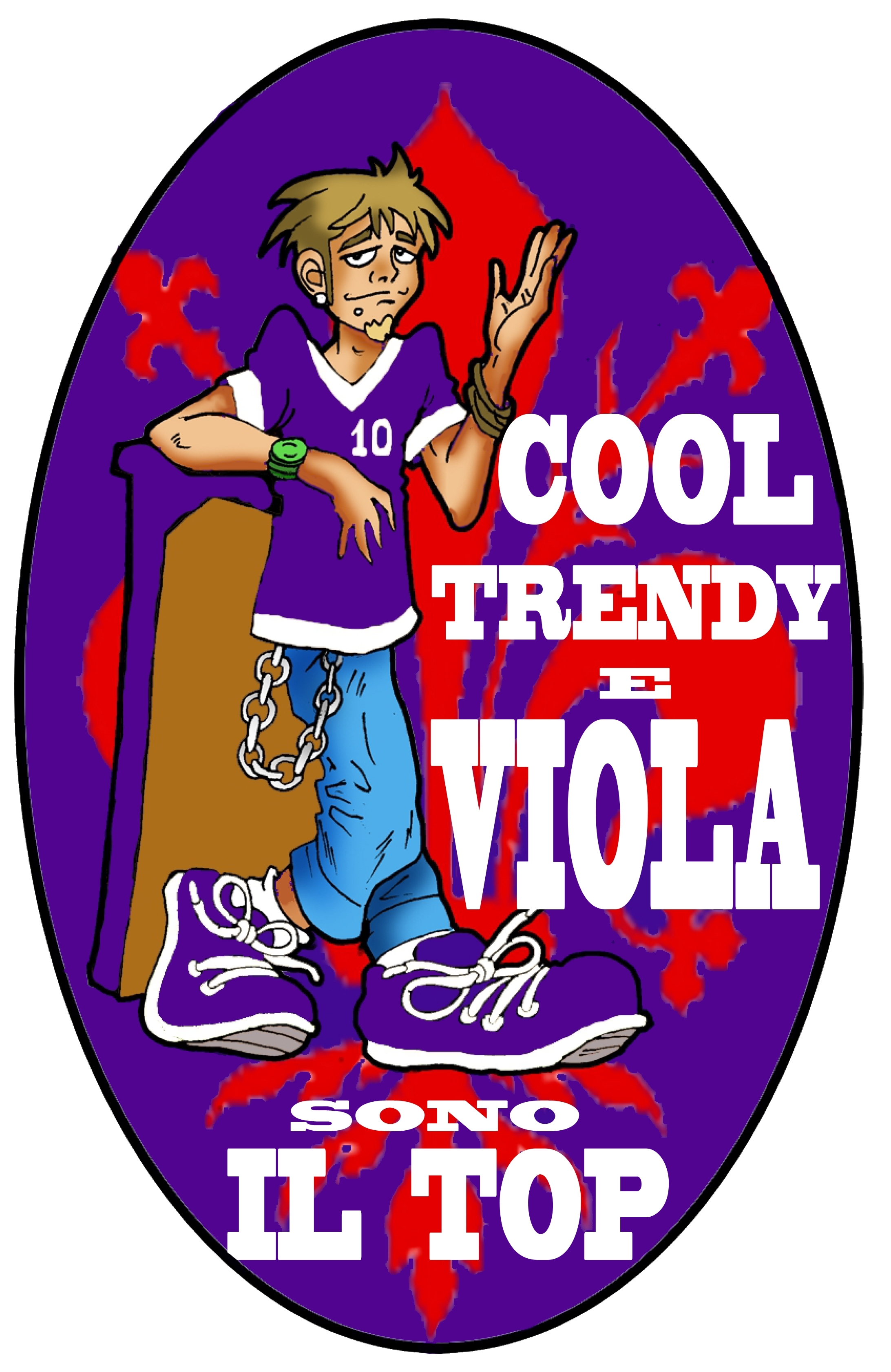 99-08-02-0602 Adesivi Viola Ovale Cool e Trendy CONFEZIONI da n.10 Pz.