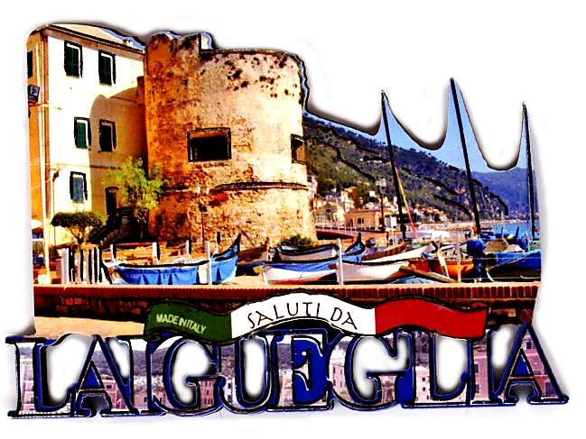 96-02-13-18001 Magneti Liguria Legno Laser Laigueglia Spiaggia CONFEZIONI da 10