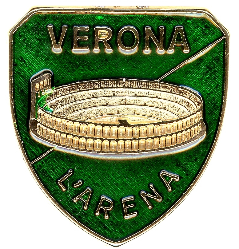 99-02-04-0105 Magneti Verona Arena Scudo Verde CONFEZIONI da n.10 Pz.