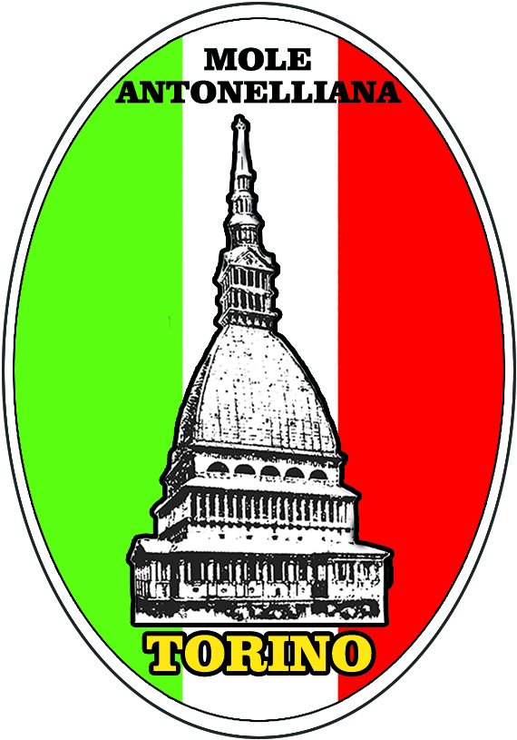 99-08-23-0201 Adesivi Torino Ovale Tricolore Mole CONFEZIONI da n.10 Pz.