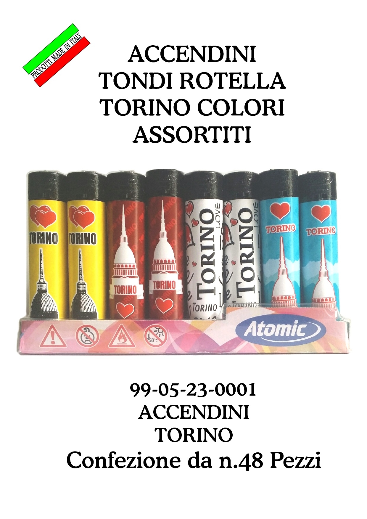 99-05-23-0001 Accendini Torino Tondi  Pietrina 4 Soggetti Ass. CONFEZ. n.48 Pz.