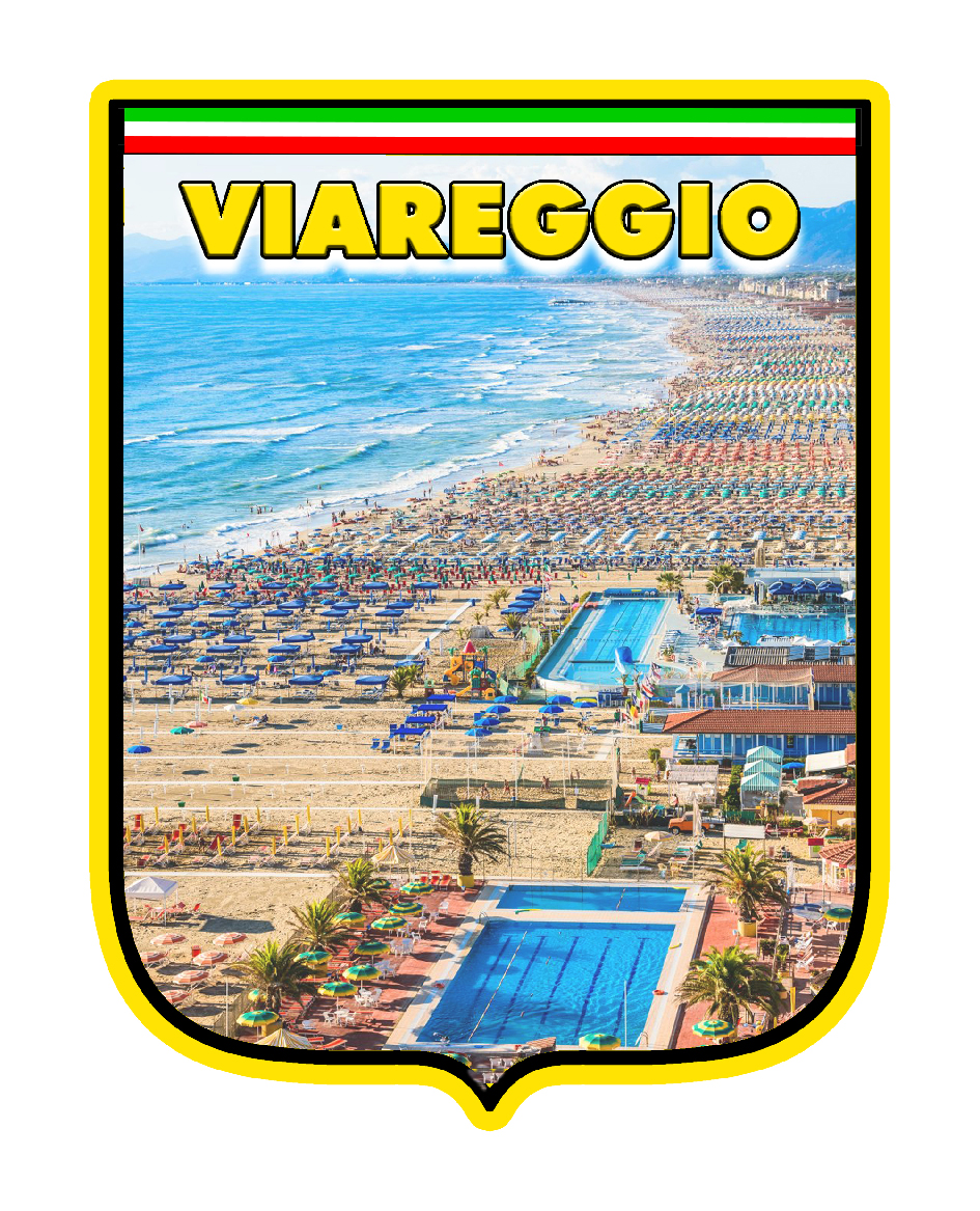 99-08-07-1101 Adesivi Scudo Viareggio Spiaggia CONFEZIONI da n.10 Pz.