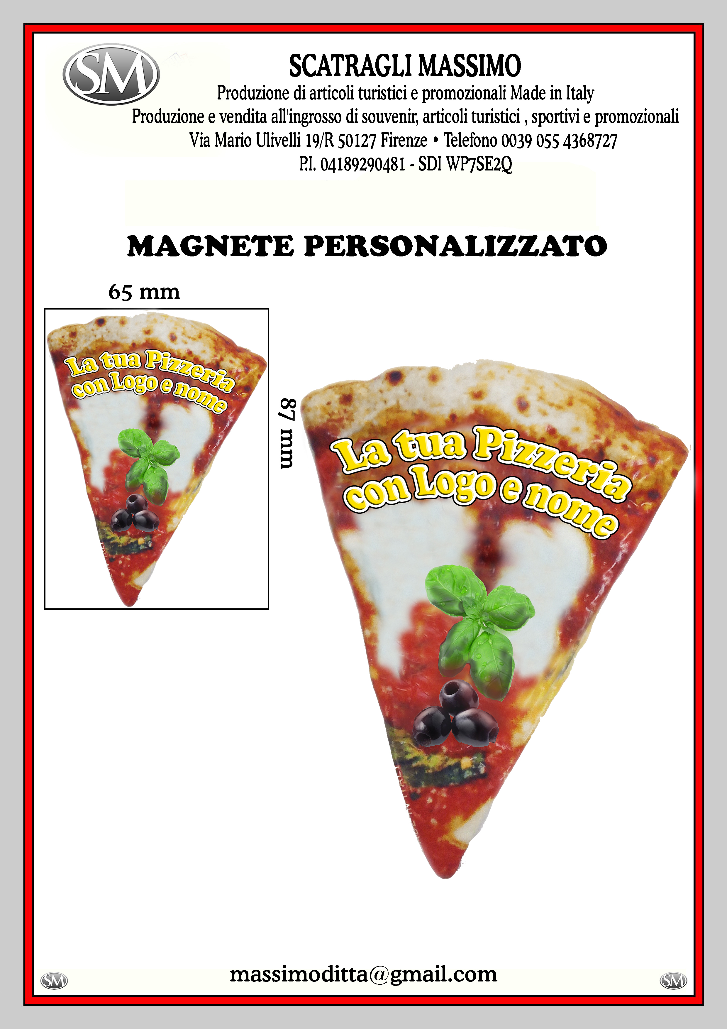 Magnete Trancio di Pizza