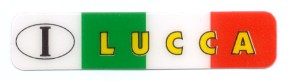 99-08-07-0831 Adesivi Lucca Rettangolare Stretto Tricolore CONFEZIONI da n.10 Pz