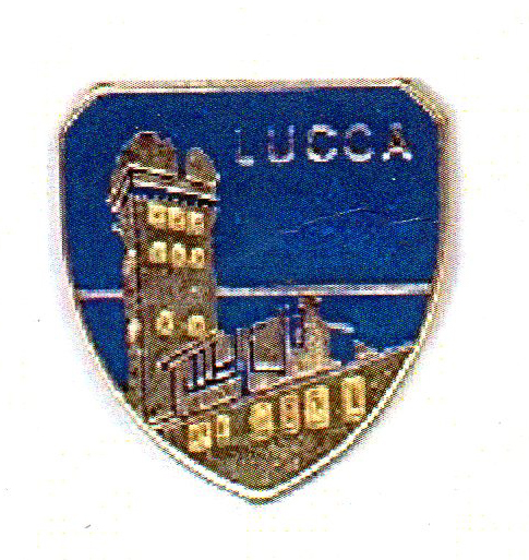 97-02-07-0016 Magneti Metallo Smalto Lucca Torre Blu CONFEZIONI da n.10 Pz.