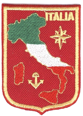 99-06-01-0012 Toppe Italia Scudo Rosso Stivale CONFEZIONI da n.10 Pz.