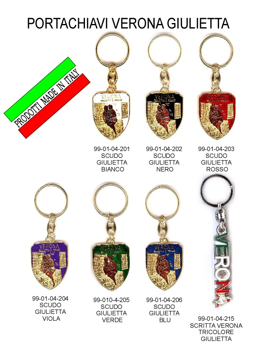 1 99-01-04-0201 Portachiavi Verona Scudo Giulietta Colori Assortiti 