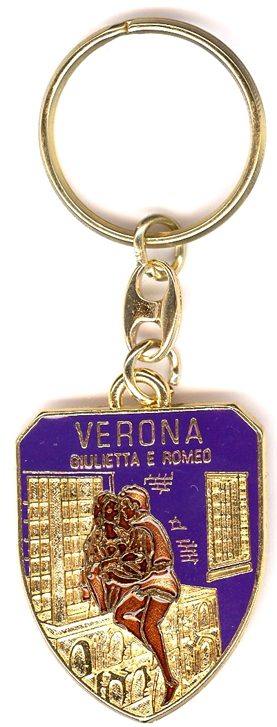99-01-04-0204 Portachiavi Verona Scudo Giulietta Viola CONFEZIONI da n.10 Pz.