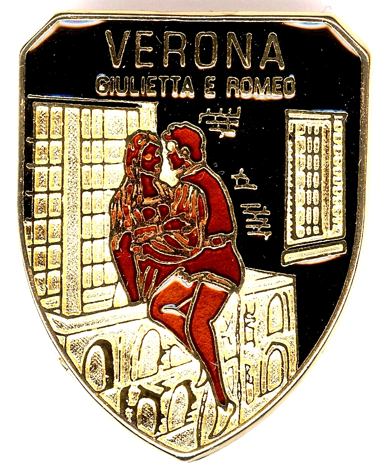 99-02-04-0202 Magneti Verona Giulietta Scudo Nero CONFEZIONI da n.10 Pz.