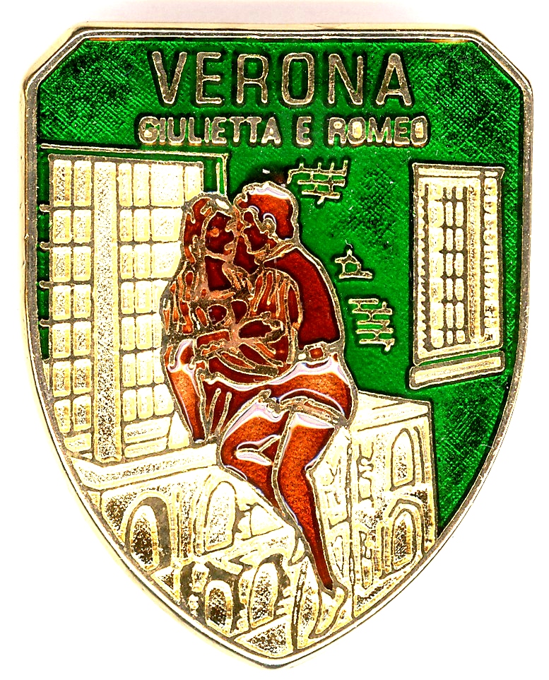 99-02-04-0205 Magneti Verona Giulietta Scudo Verde CONFEZIONI da n.10 Pz.
