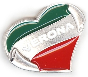 99-02-04-0515 Magneti Verona Cuore Pergamena Tricolore CONFEZIONI da n.10 Pz.
