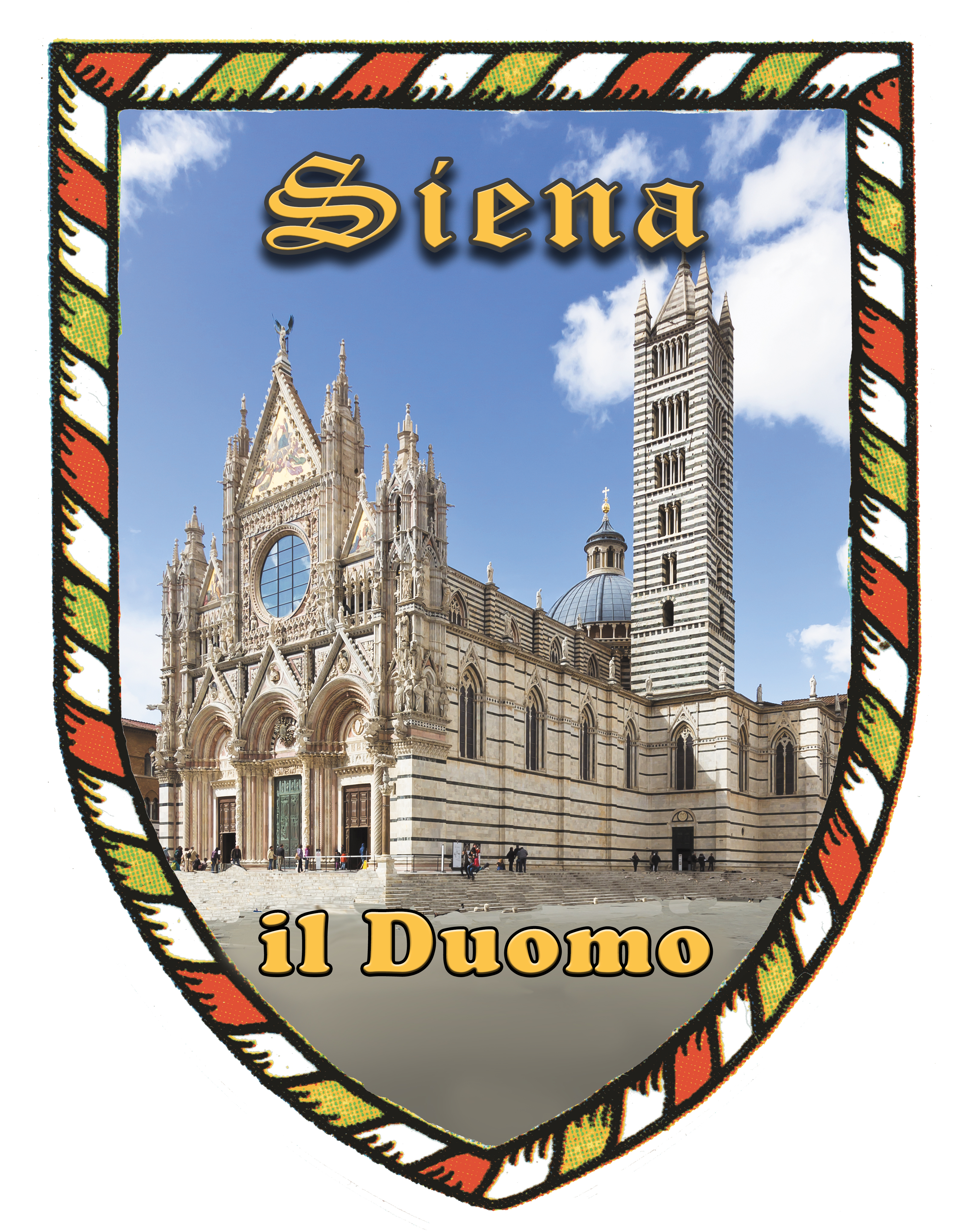 99-08-05-0804 Adesivi Siena Scudo Duomo CONFEZIONI da n.10 Pz.