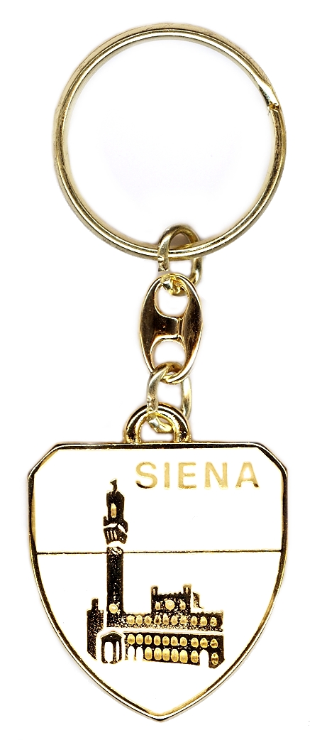 99-01-05-0111 Portachiavi Siena Scudo Smalto Bianco CONFEZIONI da n.10 Pz.