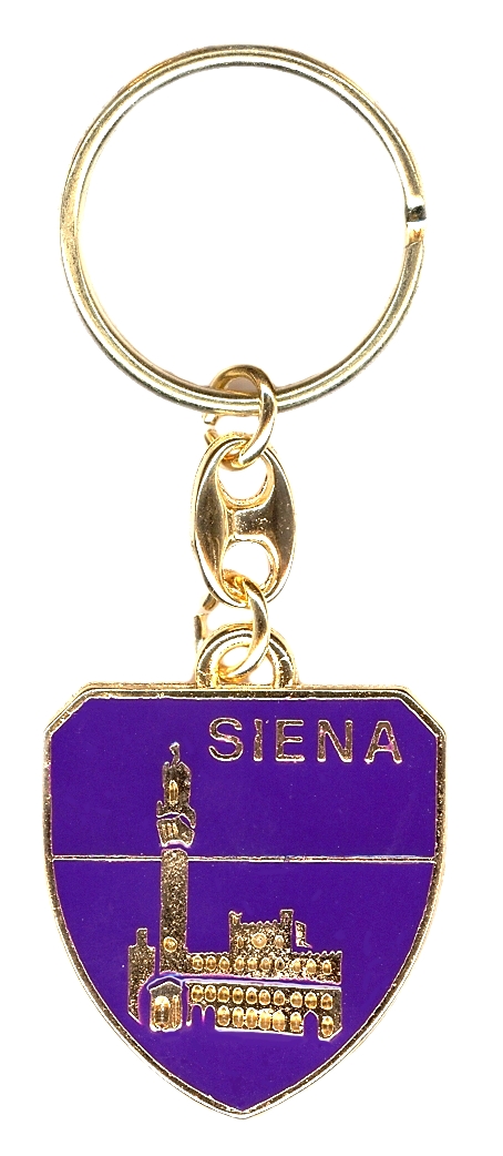 99-01-05-0114 Portachiavi Siena Scudo Smalto Viola CONFEZIONI da n.10 Pz.